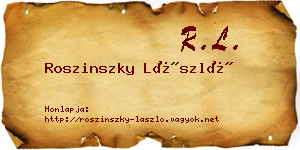 Roszinszky László névjegykártya